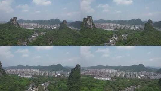 广西柳州奇石公园4A景区航拍高清在线视频素材下载