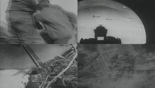 美国朝鲜战争 美国飞机大炮轰炸朝鲜高清在线视频素材下载