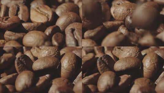 咖啡豆慢镜头浓缩咖啡高清在线视频素材下载