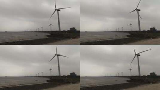 延时台州东海塘风车发电高清在线视频素材下载