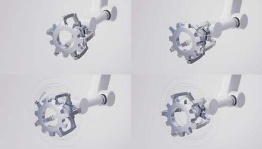 机械臂与智能制造概念3D渲染高清在线视频素材下载