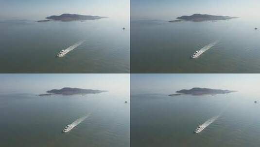 原创 山东威海刘公岛海滨风光高视角航拍高清在线视频素材下载