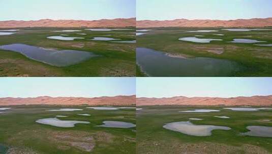 沙漠湖泊湿地沙漠生态与水资源高清在线视频素材下载