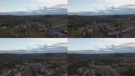 西班牙村庄布埃拉鸟瞰图高清在线视频素材下载