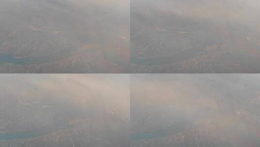 飞机窗外长江湖北宜昌段流域风光高清在线视频素材下载