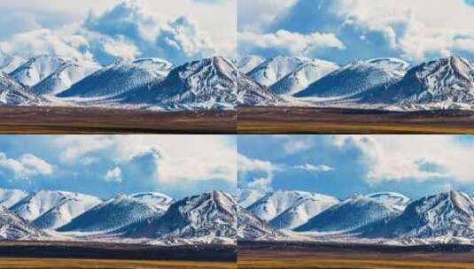 昆仑山 雪山 蓝天白云延时摄影高清在线视频素材下载