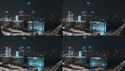 深圳欢乐港湾摩天轮航拍高清在线视频素材下载