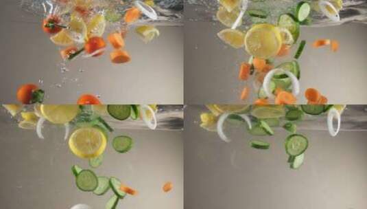 蔬菜水果入水高清在线视频素材下载