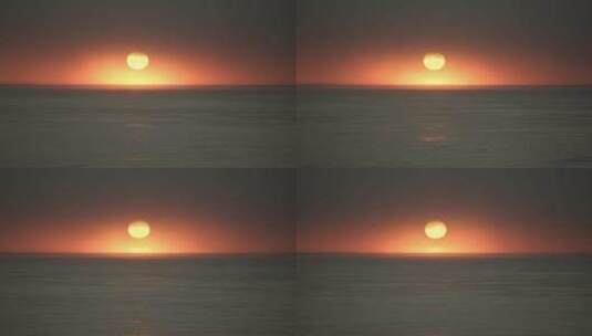 美丽的日落，西尔特岛北海上空有雾高清在线视频素材下载