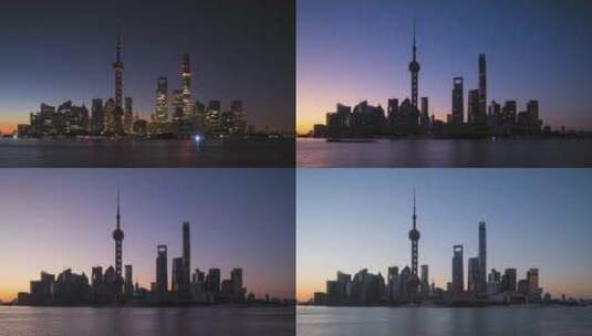 上海陆家嘴东方明珠24小时延时拍摄高清在线视频素材下载
