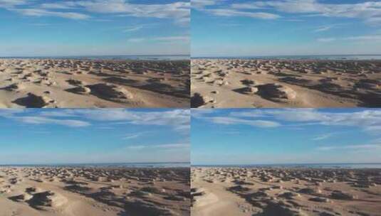 航拍沙漠湖泊高清在线视频素材下载