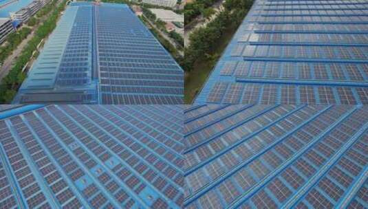 航拍城市屋顶太阳能板合集高清在线视频素材下载