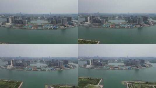 河南郑州龙湖金融中心航拍高清在线视频素材下载