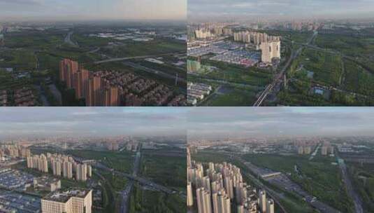 上海嘉定新城航拍高清在线视频素材下载