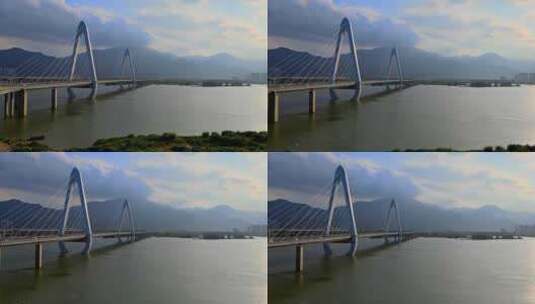 福州闽侯白龙洲大桥高清航拍高清在线视频素材下载