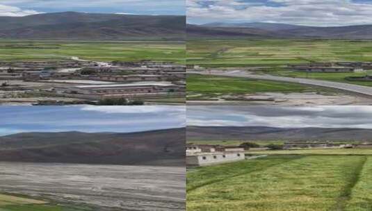 高清竖屏航拍西藏日喀则萨迦县风光合集高清在线视频素材下载