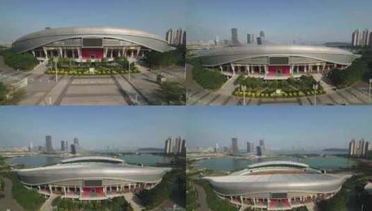 厦门海沧体育中心航拍高清在线视频素材下载