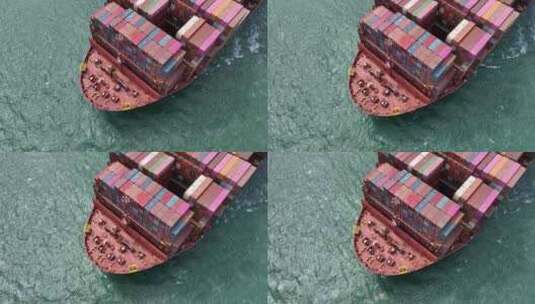 超大型货轮集装箱跨海贸易高清在线视频素材下载