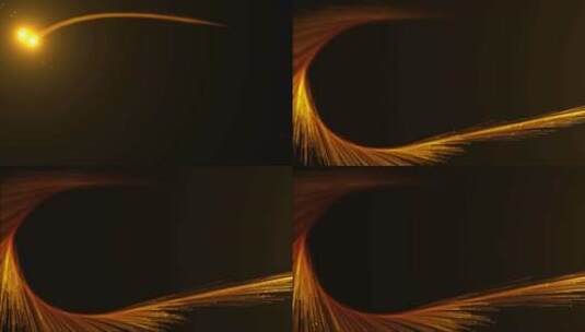 金色流动粒子光线高清在线视频素材下载