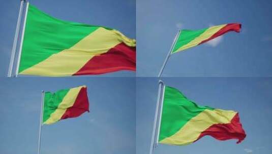 刚果布旗帜高清在线视频素材下载