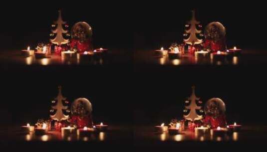 圣诞树圣诞老人蜡烛祈福高清在线视频素材下载