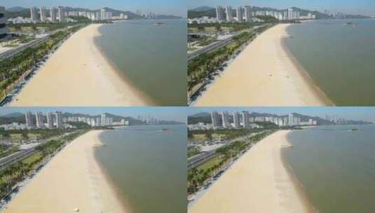广东珠海海天公园沙滩航拍高清在线视频素材下载