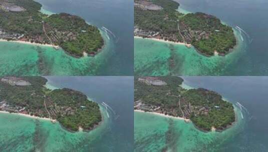 HDR航拍泰国甲米大皮皮岛海滨自然风光高清在线视频素材下载