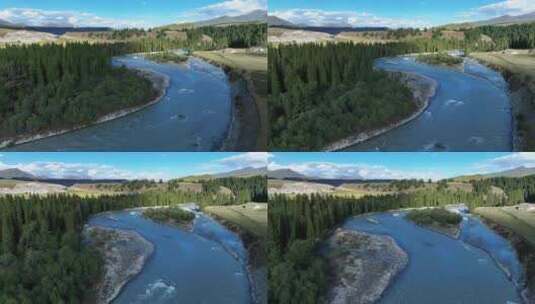 树木河流高清在线视频素材下载