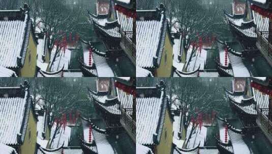 杭州法喜寺雪景高清在线视频素材下载