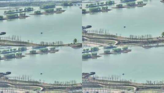 航拍扬州北湖湿地公园天空之境高清在线视频素材下载