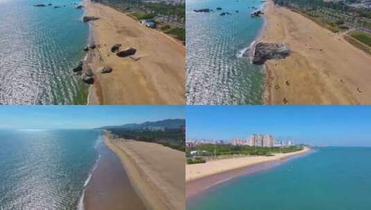 东海大海海边海水海浪沙滩海滩航拍风景唯美高清在线视频素材下载
