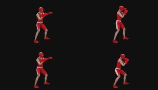 红色拳击连衣裙环包中的拳击手高清在线视频素材下载