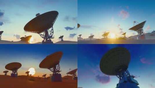 沙漠雷达射电望远镜延时高清在线视频素材下载