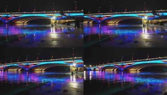 桂林解放桥夜景风光高清在线视频素材下载