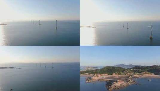 4K：福建省平潭市沿海风车航拍1高清在线视频素材下载