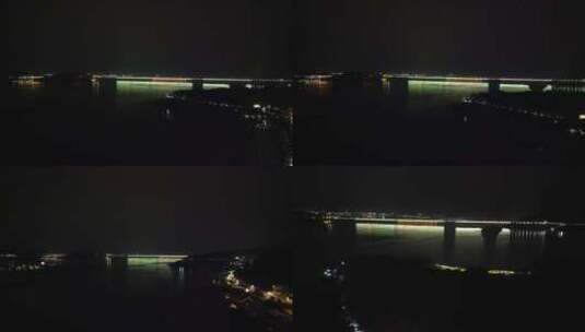 湖北三峡大坝夜景航拍高清在线视频素材下载