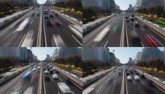 城市街道车流延时摄影高清在线视频素材下载