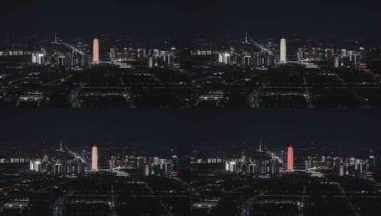 郑州大玉米城市夜景横移高清在线视频素材下载