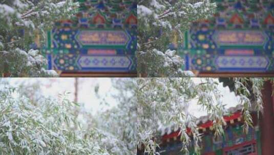 恭王府雪景 古建筑高清在线视频素材下载