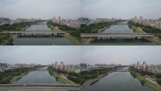 航拍河南漯河大桥高清在线视频素材下载