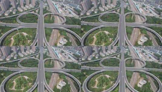安徽蚌埠城市高架立交桥交通航拍高清在线视频素材下载