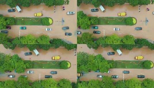 2024年6月下旬黄山市暴雨后洪水来袭高清在线视频素材下载