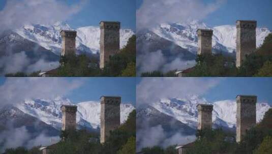 斯万塔，雪，梅斯蒂亚，山脉高清在线视频素材下载