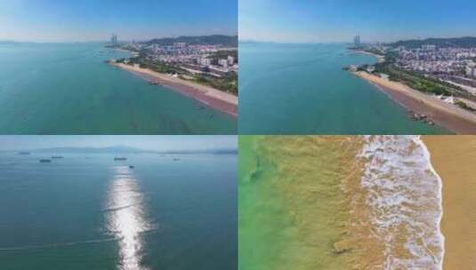 东海大海海边海水海浪沙滩海滩航拍风景唯美高清在线视频素材下载