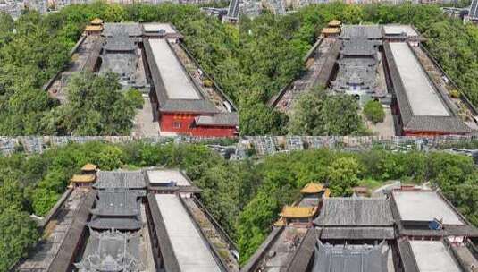 四川内江西林古寺航拍高清在线视频素材下载