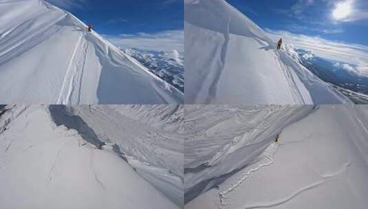 fpv雪山滑雪高清在线视频素材下载