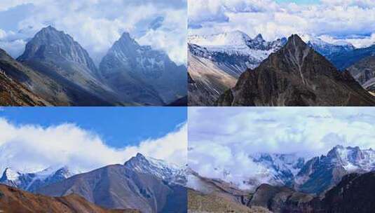 壮丽山脉云雾环绕景观高清在线视频素材下载