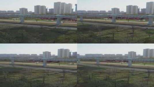 武汉市光谷中央生态大走廊航拍4k高清在线视频素材下载