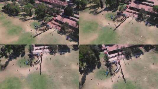 无人机拍摄了墨西哥大学城的一个部门毕业典高清在线视频素材下载