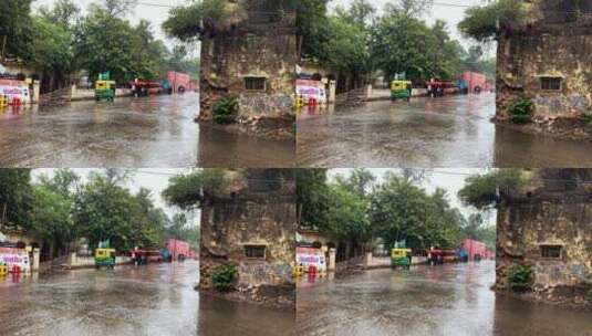 雨中的城市街道高清在线视频素材下载